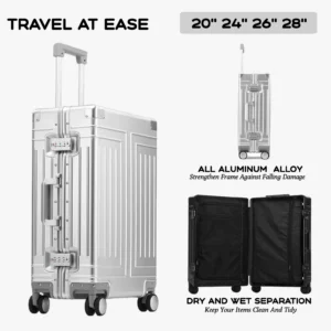 2025 Durable Aluminum Luggage Set