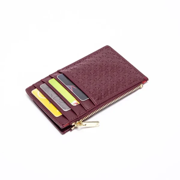Button Folding Leather Wallet - Image 3