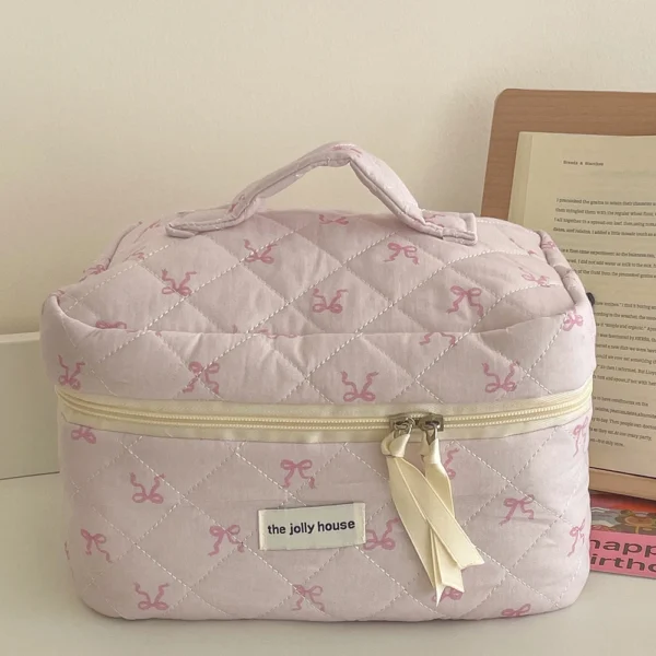 Pink Bowknot Cosmetic Bag - Image 3