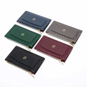 Button Folding Leather Wallet