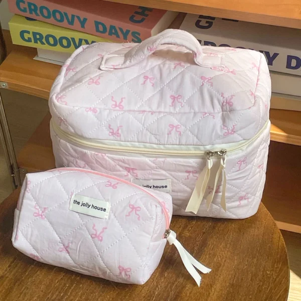 Pink Bowknot Cosmetic Bag - Image 2