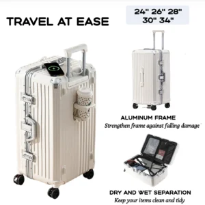 2025 Durable Luggage Set USB Charging