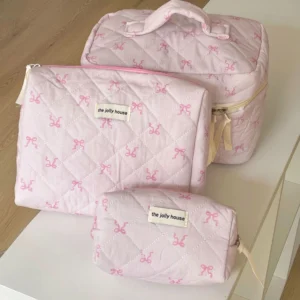 Pink Bowknot Cosmetic Bag