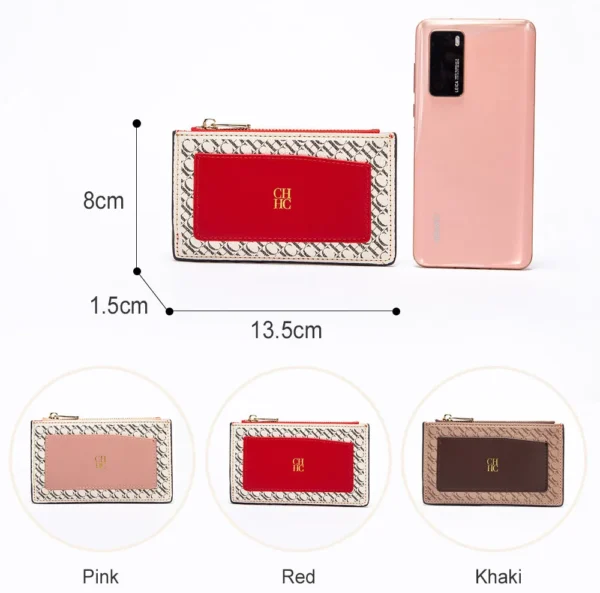 Button Folding Leather Wallet - Image 4