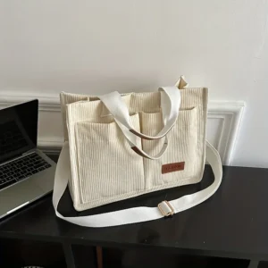 Women's Corduroy Tote Bag