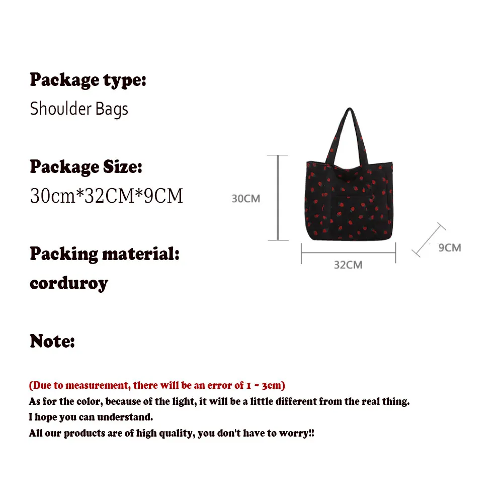 Corduroy Strawberries Tote Bag - immagine 5