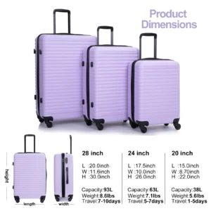 Travelhouse 3-Piece Hardshell Luggage Set