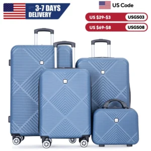 Travelhouse 4-Piece Luggage Set, Lightweight ABS with Spinner Wheels