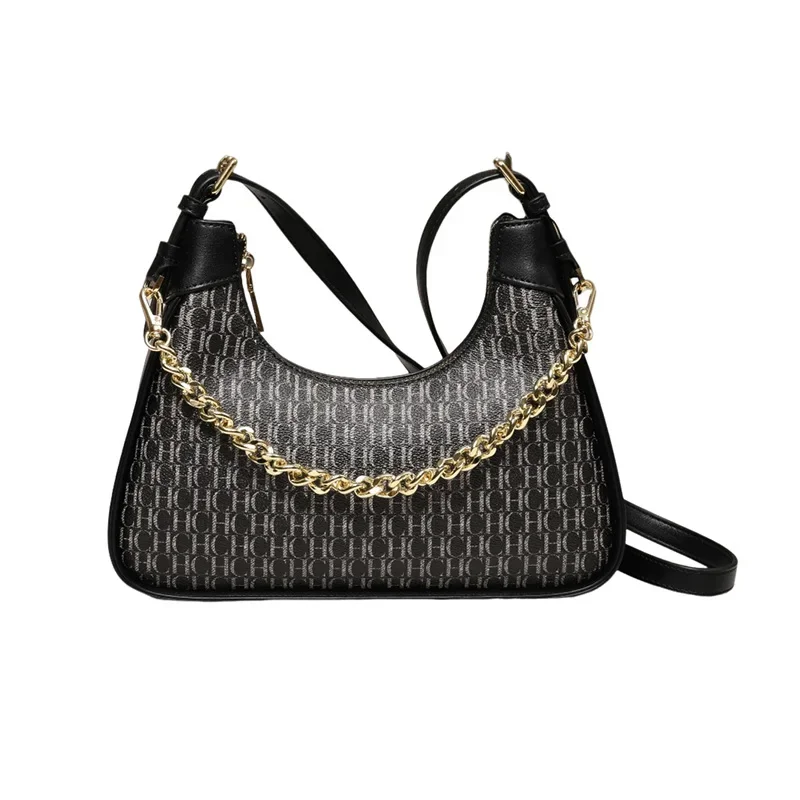 CH Solid Color Shoulder Bag Chain Tote - immagine 2