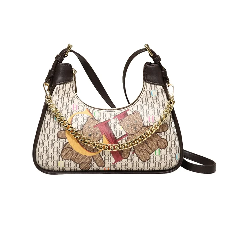 CH Solid Color Shoulder Bag Chain Tote