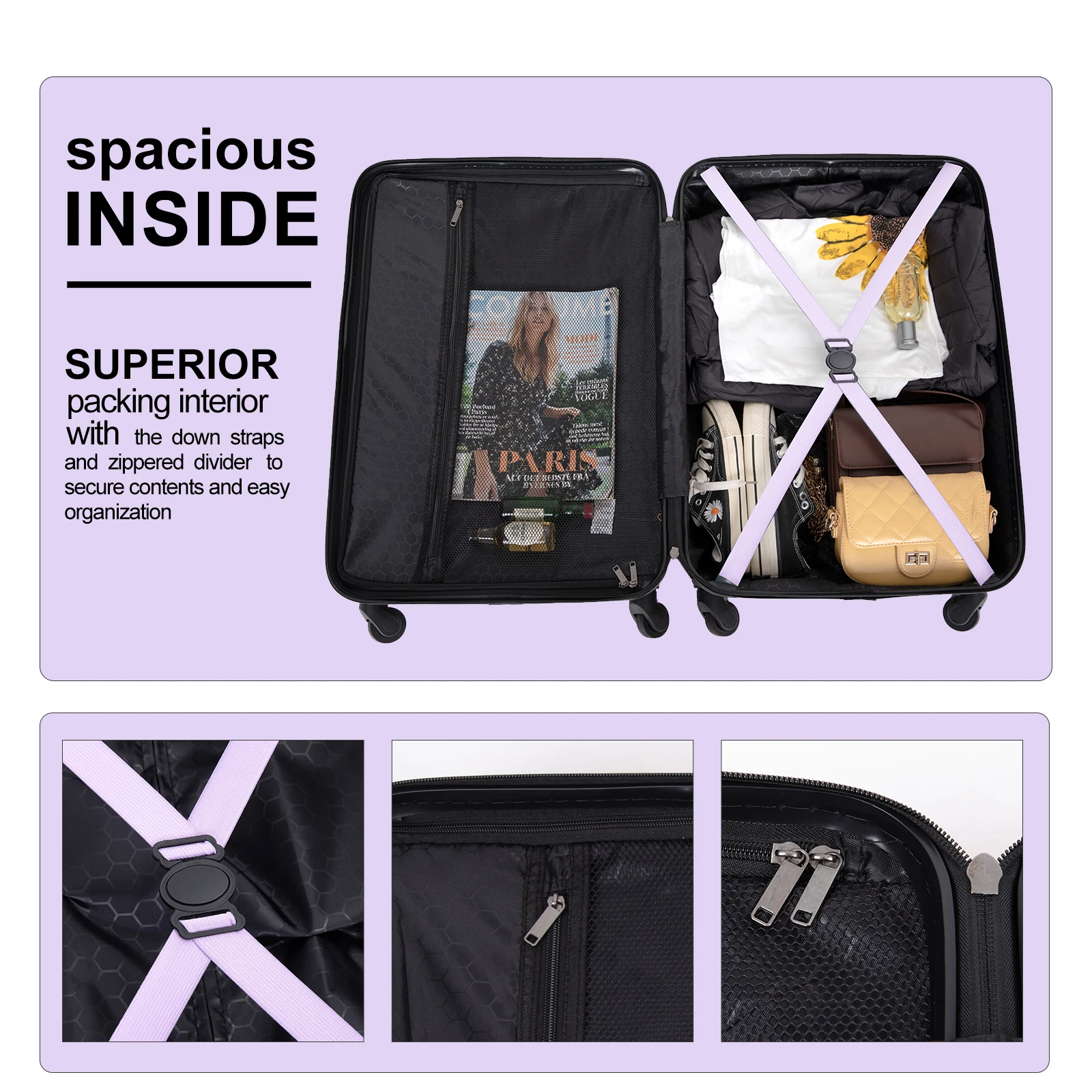 Travelhouse 3-Piece Hardshell Luggage Set - immagine 4