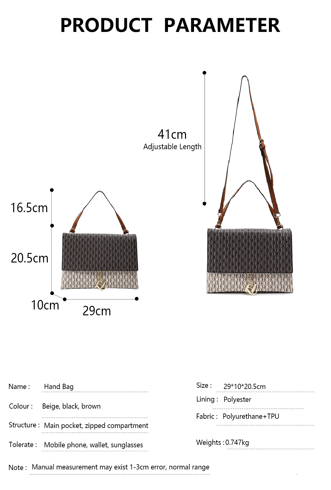 CH Retro Texture Printed Shoulder Bag - immagine 4