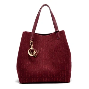 CH Simple Commuter Tote Large Capacity Solid Color Letter Print Shoulder Bag