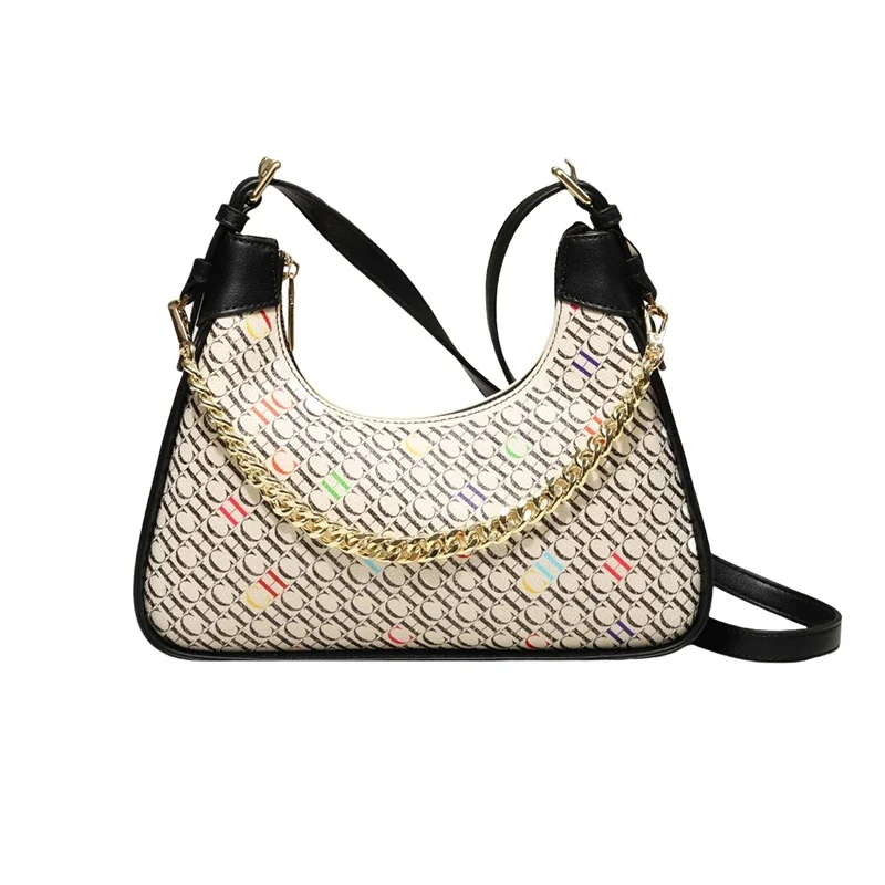 CH Solid Color Shoulder Bag Chain Tote - immagine 4