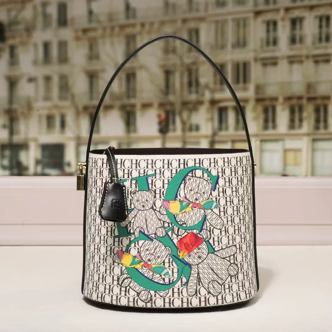 CH Women's Shoulder Bag Leather Floral Design - Image 2